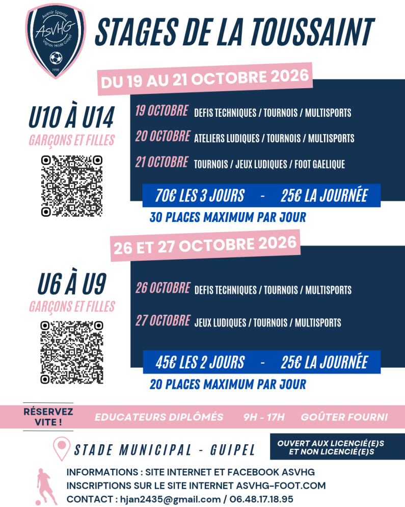 STAGE DE LA TOUSSAINT 2026